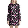 Emo Shoes Pattern Print Pullover Hoodie Dress