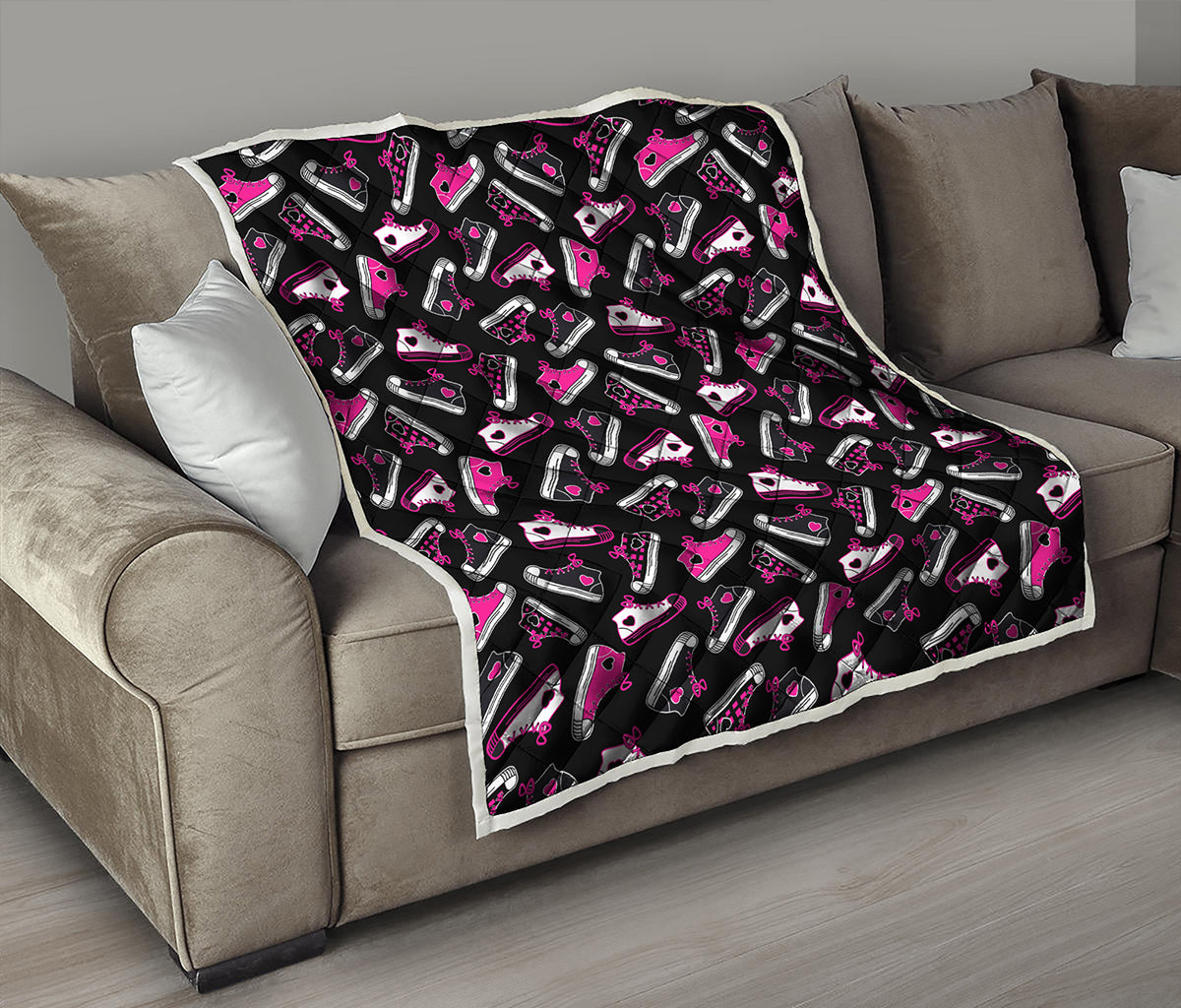 Emo Shoes Pattern Print Quilt