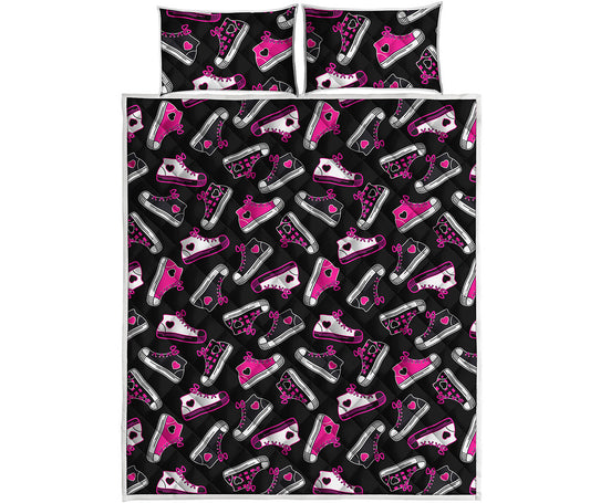 Emo Shoes Pattern Print Quilt Bed Set
