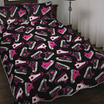 Emo Shoes Pattern Print Quilt Bed Set