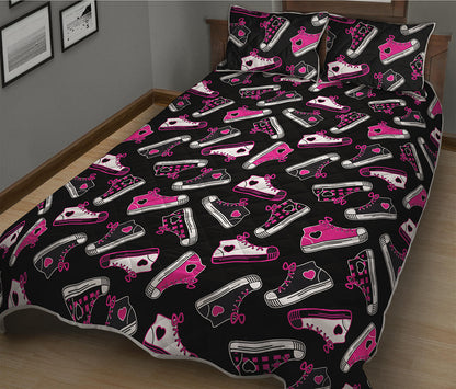 Emo Shoes Pattern Print Quilt Bed Set