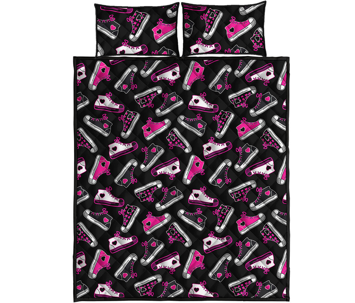 Emo Shoes Pattern Print Quilt Bed Set