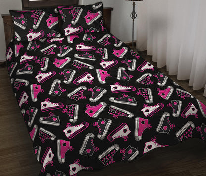 Emo Shoes Pattern Print Quilt Bed Set