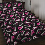 Emo Shoes Pattern Print Quilt Bed Set