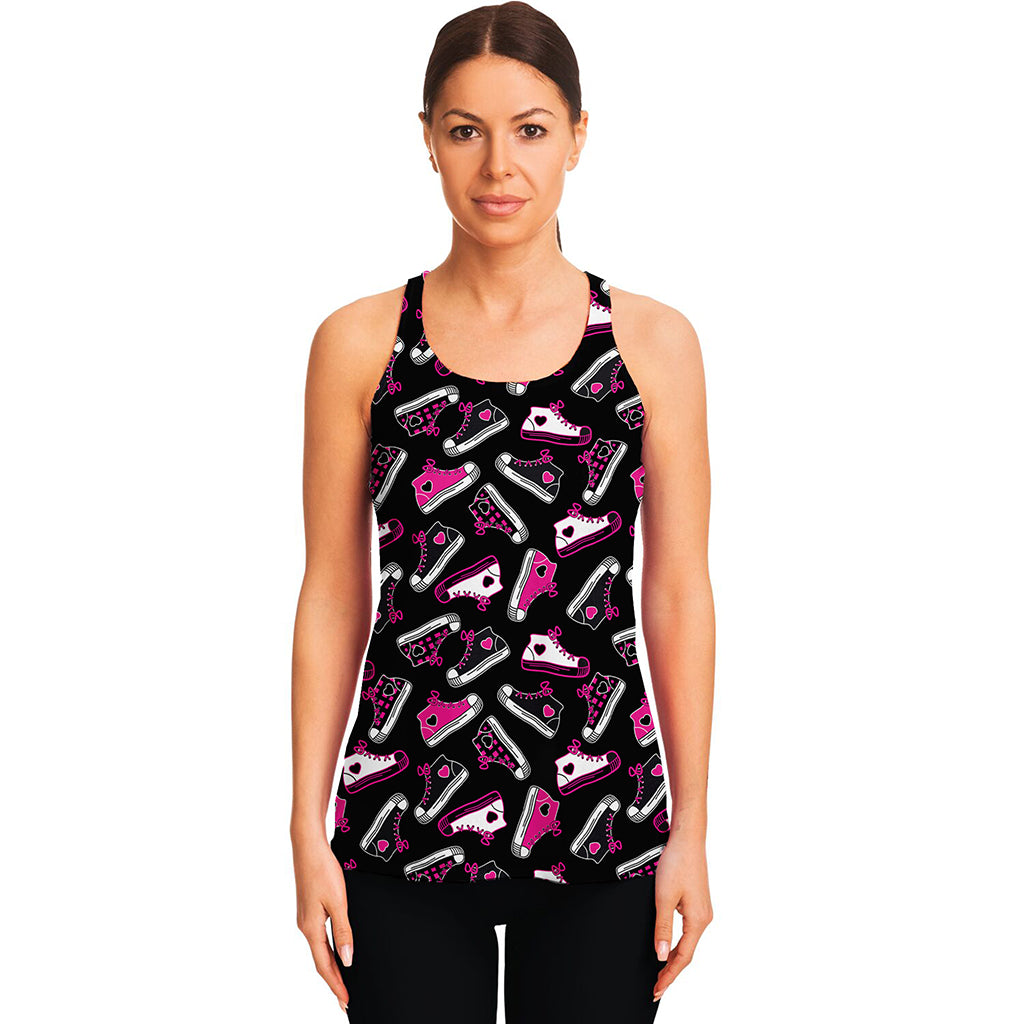 Emo Shoes Pattern Print Women's Racerback Tank Top