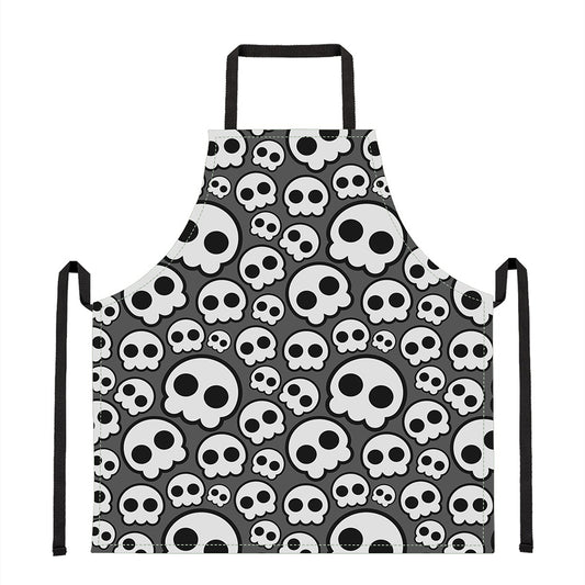 Emo Skull Pattern Print Apron