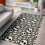 Emo Skull Pattern Print Area Rug