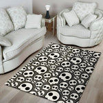 Emo Skull Pattern Print Area Rug