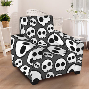 Emo Skull Pattern Print Armchair Slipcover