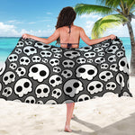 Emo Skull Pattern Print Beach Sarong Wrap