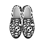 Emo Skull Pattern Print Black Slip On Shoes
