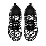 Emo Skull Pattern Print Black Sneakers