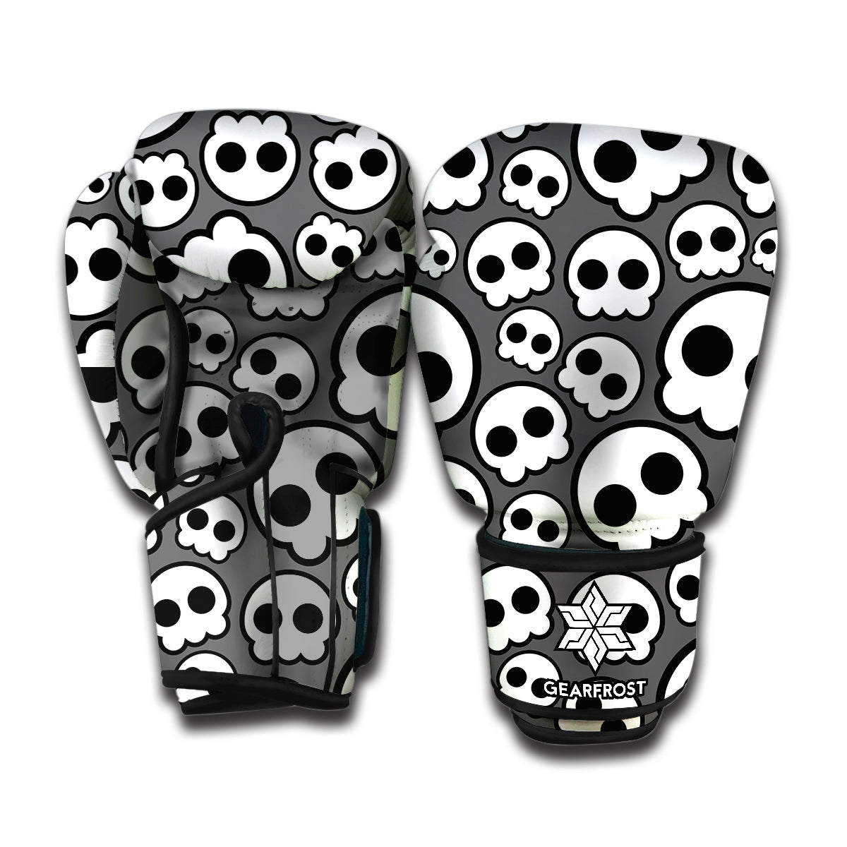 Emo Skull Pattern Print Boxing Gloves