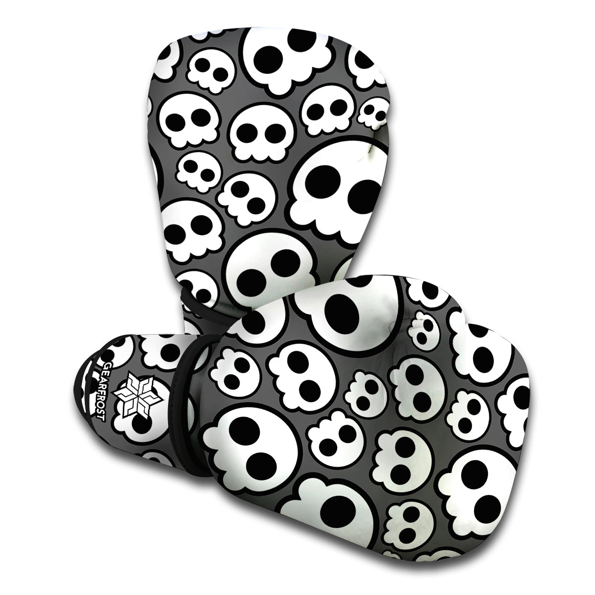 Emo Skull Pattern Print Boxing Gloves