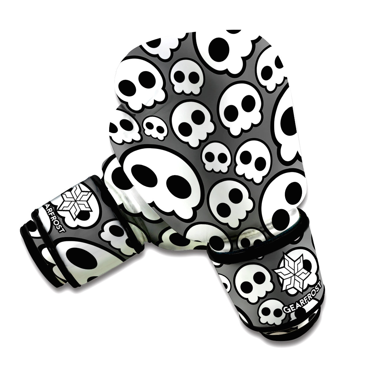 Emo Skull Pattern Print Boxing Gloves