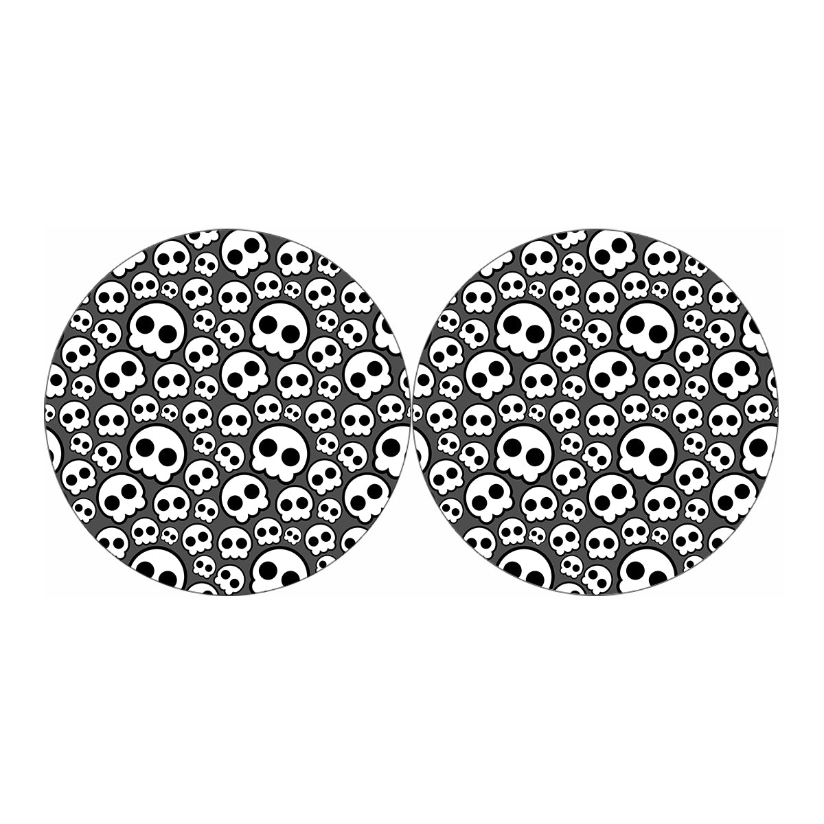 Emo Skull Pattern Print Car Coasters