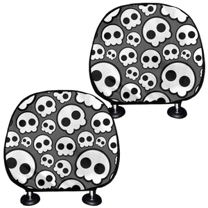 Emo Skull Pattern Print Car Headrest Covers