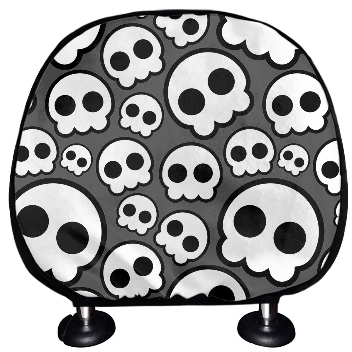 Emo Skull Pattern Print Car Headrest Covers