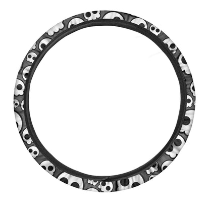 Emo Skull Pattern Print Car Steering Wheel Cover