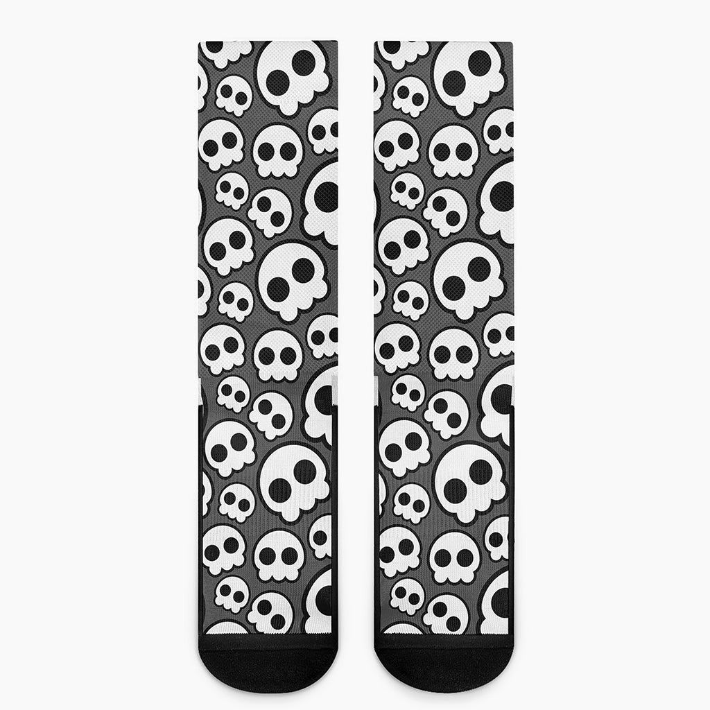 Emo Skull Pattern Print Crew Socks