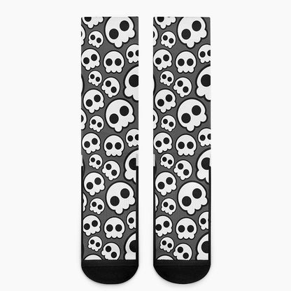 Emo Skull Pattern Print Crew Socks
