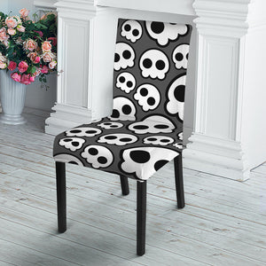 Emo Skull Pattern Print Dining Chair Slipcover