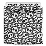 Emo Skull Pattern Print Duvet Cover Bedding Set