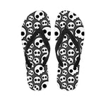 Emo Skull Pattern Print Flip Flops