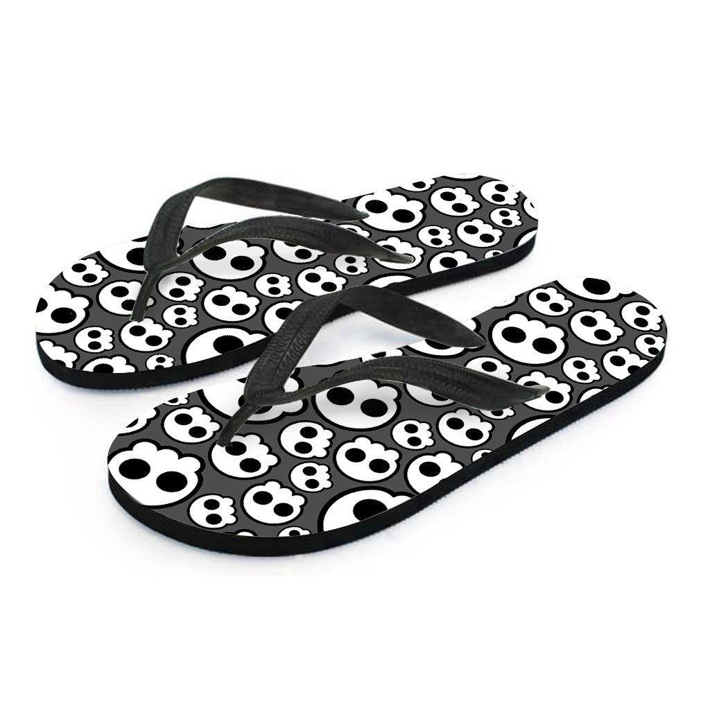 Emo Skull Pattern Print Flip Flops