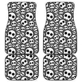 Emo Skull Pattern Print Front and Back Car Floor Mats