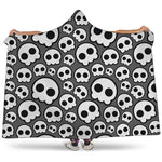 Emo Skull Pattern Print Hooded Blanket