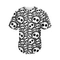 Emo Skull Pattern Print Men's Baseball Jersey