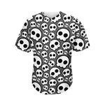 Emo Skull Pattern Print Men's Baseball Jersey