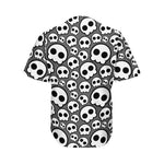 Emo Skull Pattern Print Men's Baseball Jersey