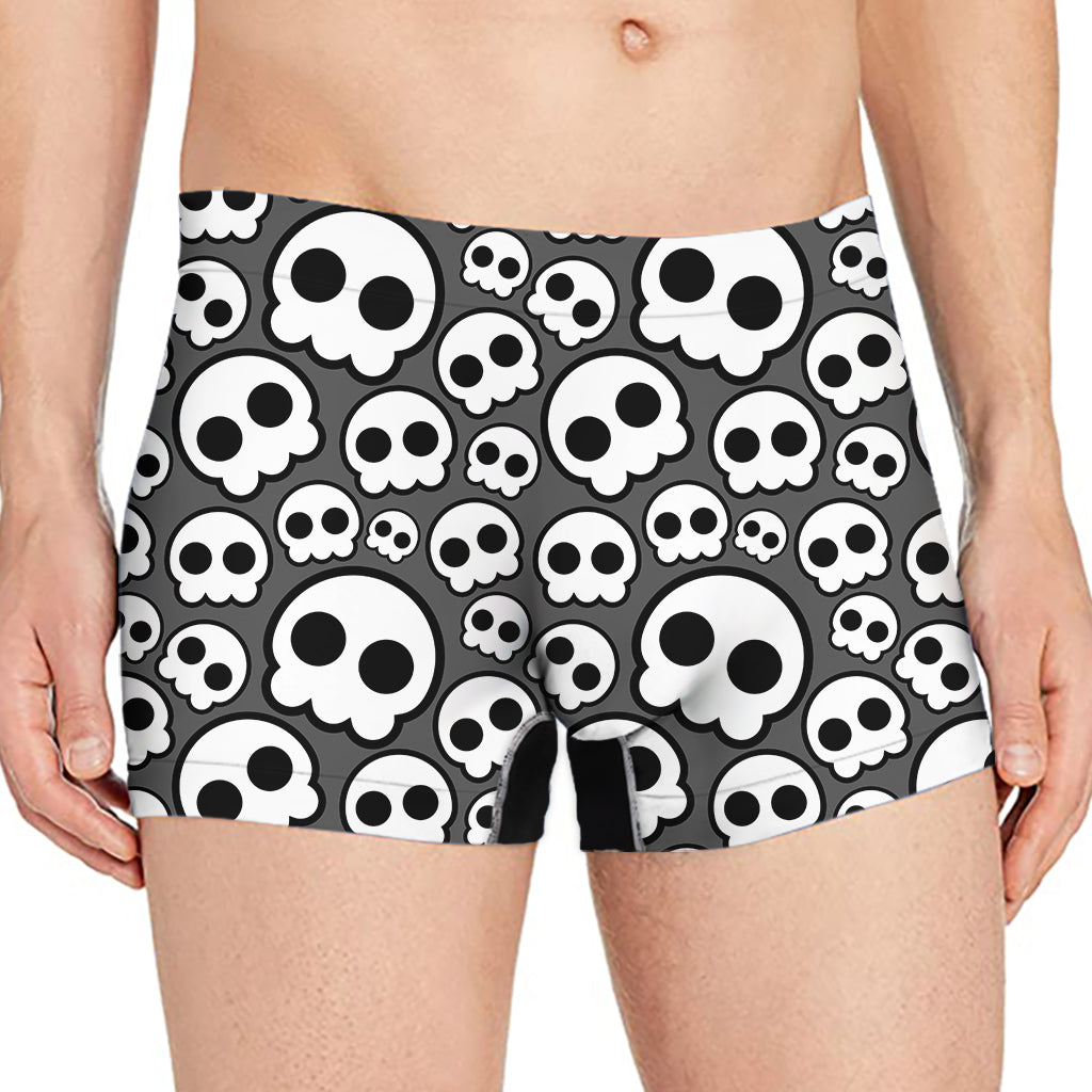 Emo Skull Pattern Print Men's Boxer Briefs