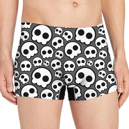 Emo Skull Pattern Print Men's Boxer Briefs