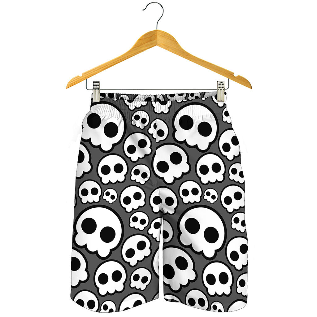 Emo Skull Pattern Print Men's Shorts