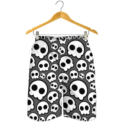 Emo Skull Pattern Print Men's Shorts