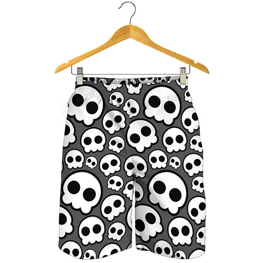 Emo Skull Pattern Print Men's Shorts