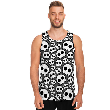 Emo Skull Pattern Print Men's Tank Top