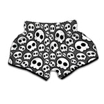 Emo Skull Pattern Print Muay Thai Boxing Shorts