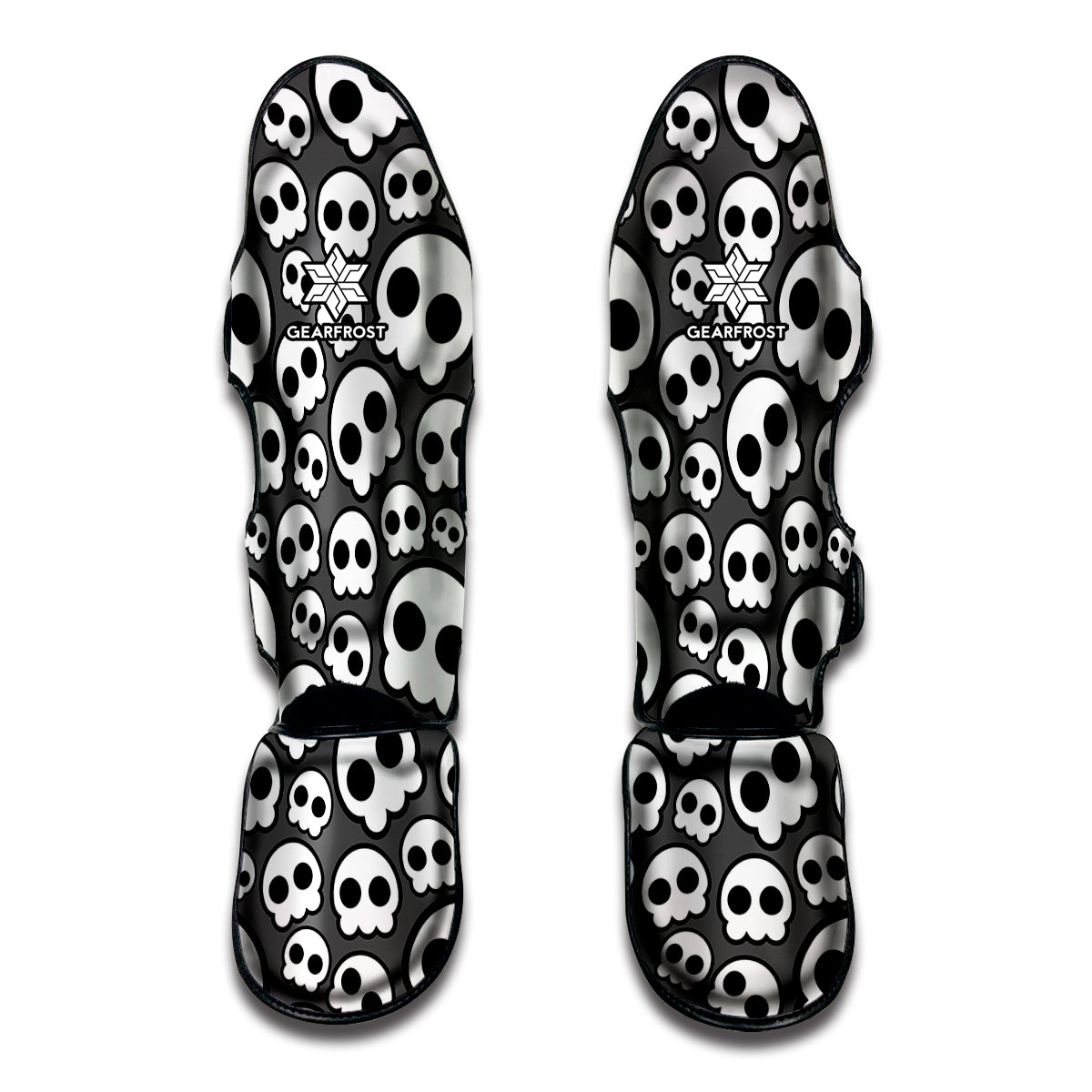 Emo Skull Pattern Print Muay Thai Shin Guard