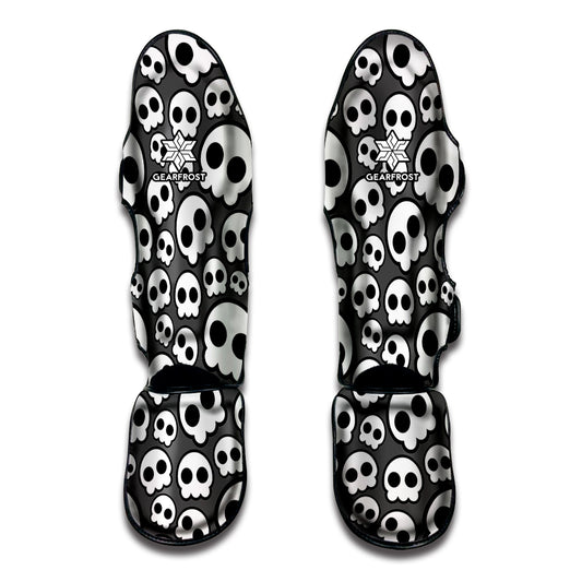 Emo Skull Pattern Print Muay Thai Shin Guard