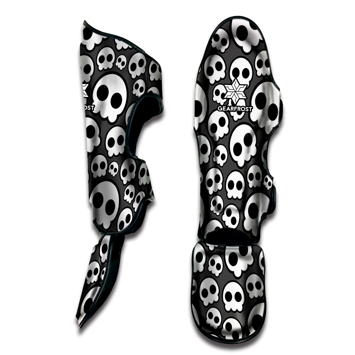 Emo Skull Pattern Print Muay Thai Shin Guard
