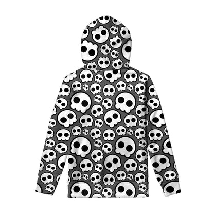 Emo Skull Pattern Print Pullover Hoodie