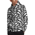 Emo Skull Pattern Print Pullover Hoodie