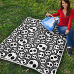 Emo Skull Pattern Print Quilt