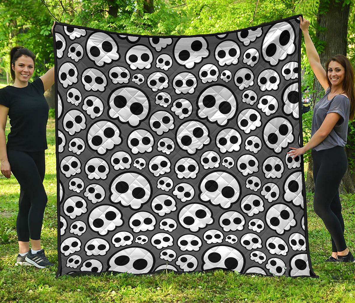 Emo Skull Pattern Print Quilt