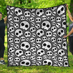 Emo Skull Pattern Print Quilt