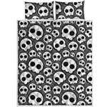 Emo Skull Pattern Print Quilt Bed Set